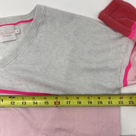 Whisper By Brodie Pink Striped Sweater Small - Picture 8 of 10